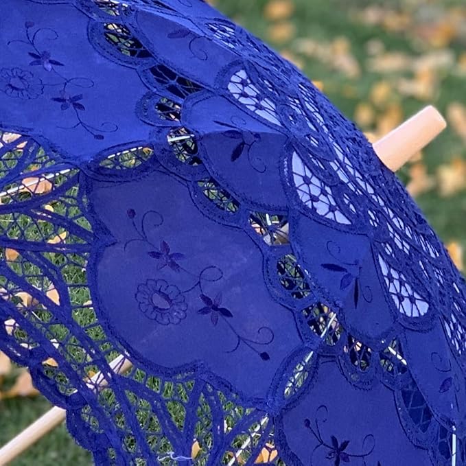Handmade Black Lace Parasol Umbrella Wedding Bridal 30 Inch Adult Size