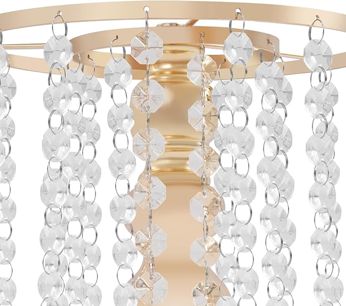Flower Stand Vase, 10 Pcs Glam Crystal Wedding Reception Decorations with Sparkling Beads Table Center Display Flower Arrangement Flower Stand Metal Vase for Event Party Decor (Gold, H:13.78in)