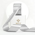 MEEDEE Silver Satin Ribbon 2 Inch Silver Ribbon Lux Double Faced Ribbons by 25 Yards Silk Satin Ribbons for Gift Wrapping, DIY Crafts, Weddings, Flower Bouquet, Holiday Decorating