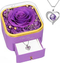 Beferr Birthday Gifts for Women Preserved Real Rose with Necklace Eternal Roses Forever Flowers for Delivery Prime Christmas Day Gifts for Mom Grandma Wife Sister Her from Daughter