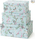 Soul & Lane Butterflies in Flight Photo Storage Boxes (Set of 3): Nesting Boxes with Lids, Floral Decorative Cardboard Containers, Paperboard Picture Storage for Photos, Nature Decor Cartons