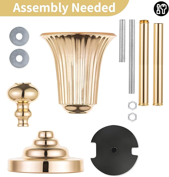 NUPTIO Centerpiece Vase Tall Gold: 2 Pcs 30.5" Wedding Flower Stand for Table Metal Trumpet Vase for Party Decorations