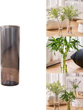 Clear Acrylic Flower Vase, Modern Unbreakable Decorative Cylinder Vase for Wedding Bouquets, Centerpieces, and Home Decor - 10cm Diameter, 25cm Height