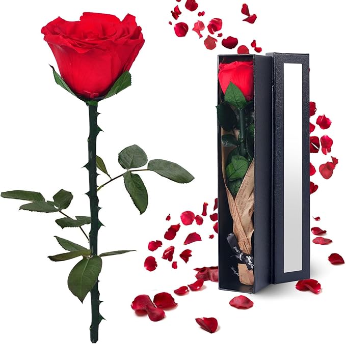 Flowers for Delivery Prime Gifts for Women: Preserved Rose Gifts for Mom Wife Grandma Birthday Single Rose Red