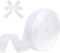3/4 Inch x 50 Yards Sheer Organza Ribbon Chiffon Ribbon for Gift Wedding Flower Bouquet Wrapping Decorations Crafts (White)