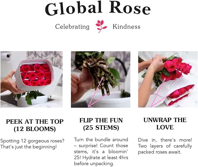 GlobalRose 75 Red Roses Bouquet - Responsibly Sourced Roses Fresh Flowers - Hand-Picked Flowers Fresh Bouquet for Mother's Day, Birthday & Special Occasions (3 Bunches of 25 Stems)