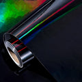 LeZakaa Black Wrapping Paper Roll - Holographic Iridescent Wrapping Paper for Birthday, Valentine's, Halloween, Holiday Party - 17 inches x 32.8 Feet (47.23 sq.ft.)