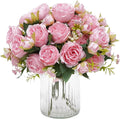 MARTINE MALL 8 Packs Peonies Artificial Flowers, Light Pink Artificial Peonies, Silk Peonies Flowers Fake Peonies Artificial Flowers Peonies Bouquet for Centerpiece Table Wedding Party Home Decor