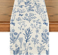 Artoid Mode Blue Wild Flowers Floral Spring Table Runner,Seasonal Summer Kitchen Dining Table Decoration for Home Party Decor 13x72 Inch