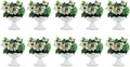 Nuptio White Vases for Centerpieces Wedding - 10 Pcs 6.5in Height Metal Urn Planter Elegant Wedding Centerpieces for Tables - Trumpet Vase for Weddings Party Decoration Centerpiece Table Decorations