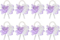 MECCANIXITY 8Pcs Wrist Corsage Artificial Flower Bracelets Rose Wrist Bride Groom Decorative for Wedding Ceremony Prom Party Anniversary Light Purple