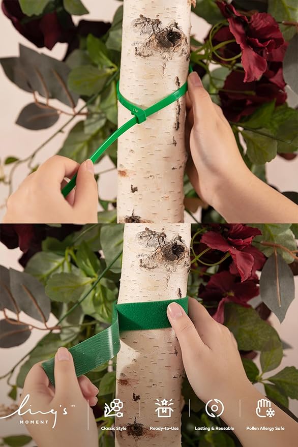 Ling's moment Wedding Arch Flowers - 6.5FT Floral Garland for Ceremony Arbor Backdrop Decoration - Artificial Rose Floral Swag for Sweetheart Table Birthday Party, Baby Shower, Masala Red