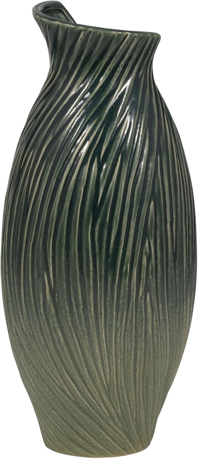 Ceramic Vase for Office Decor Display – Stylish Flower Vase for Home, Bedroom, Living Room, House, and Table Decor – Elegant Accent for Any Room or Centerpiece Statement – 16”, Green
