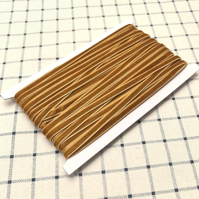 Chenkou Craft Brown 25 Yards 1/4" Velvet Ribbon Lots Bulk (Brown, 1/4"(6mm))