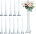 Craft And Party, Pack of 12, Eiffel Tower Vases Centerpiece for Flower, Wedding, Decoration. (16", White)