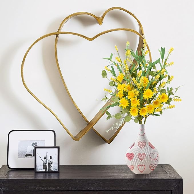 Artificial Flower 23 Inch 6 Pack Faux Yellow Daisy Eucalyptus Stem with Greenery - Realistic Spring Summer Floral for Home, Wedding, DIY Bouquets and Wreath