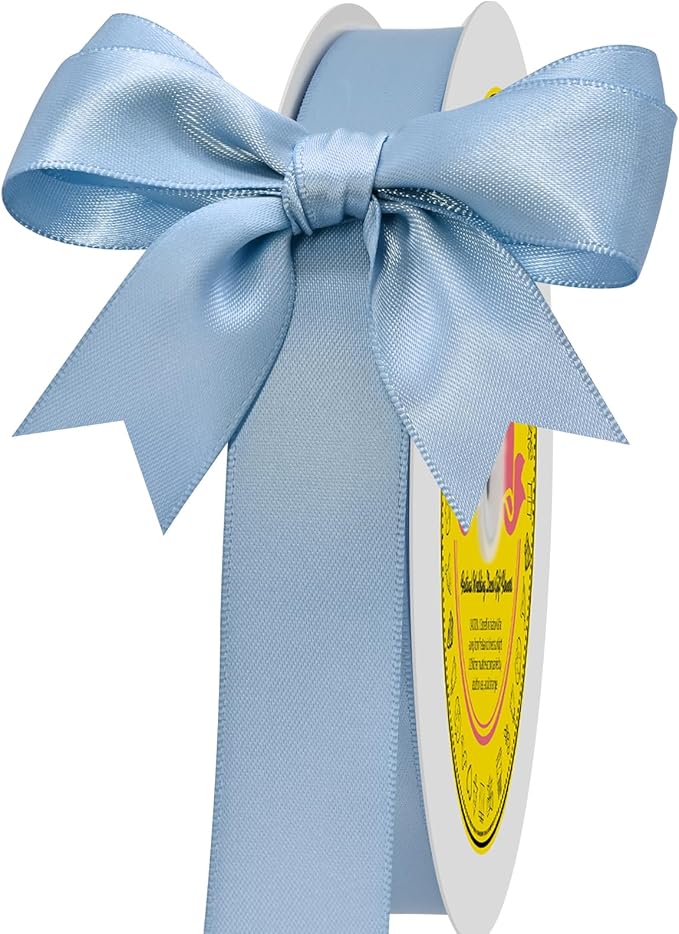 Dusty Blue Satin Ribbon 7/8 inch X 100 Yards Polyester Ribbon for Gift Wrapping Very Suitable for Weddings Party Hair Bow Invitation Decorations and More
