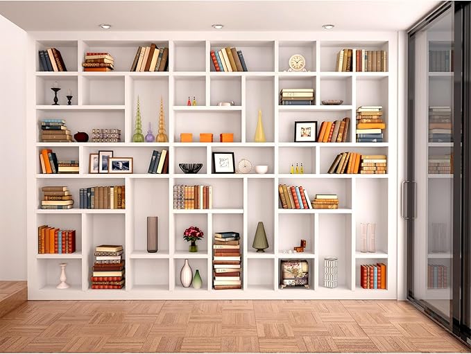 Bookcase Photography Backdrop School Library Study Bookshelf Scene Children Photography Backgrounds Customized Photographic Backdrops for Photo Studio Office Conference Decor 5x4ft
