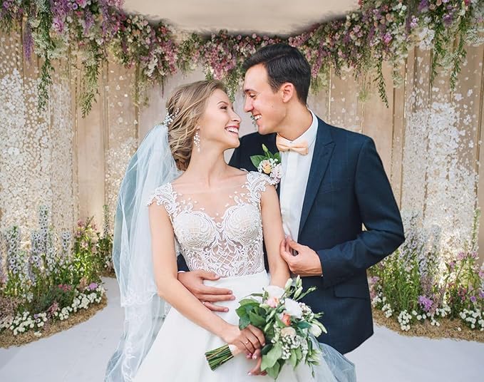 7x5ft Wedding Flowers Backdrop for Photoshoot Cradle Ceremony Proposal Background for Photography Romance Outdoos Ceremony Party Banner Bridal Shower Anniversary Birthday Props