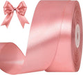 1-1/2 Inches 50 Yards Rose Gold Satin Ribbon, Solid Fabric Ribbon Roll for Flower Bouquets, Gift Wrapping, Wedding, Handmade Crafts