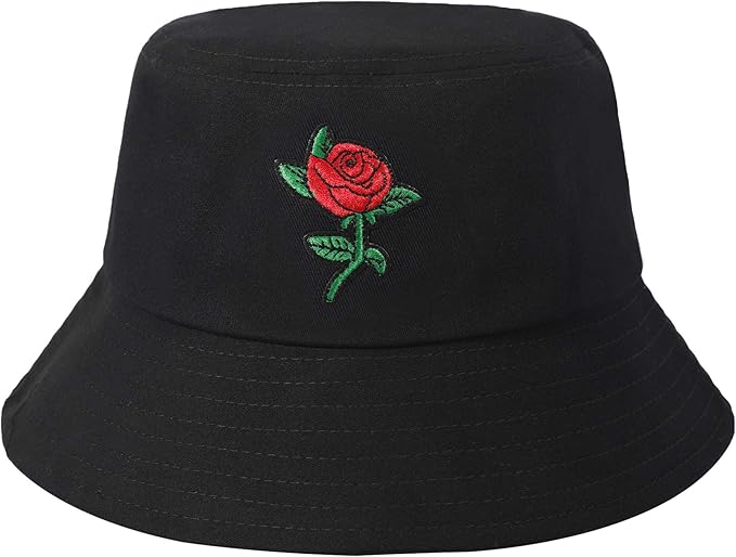 ZLYC Unisex Fashion Embroidered Bucket Hat Summer Fisherman Cap for Men Women