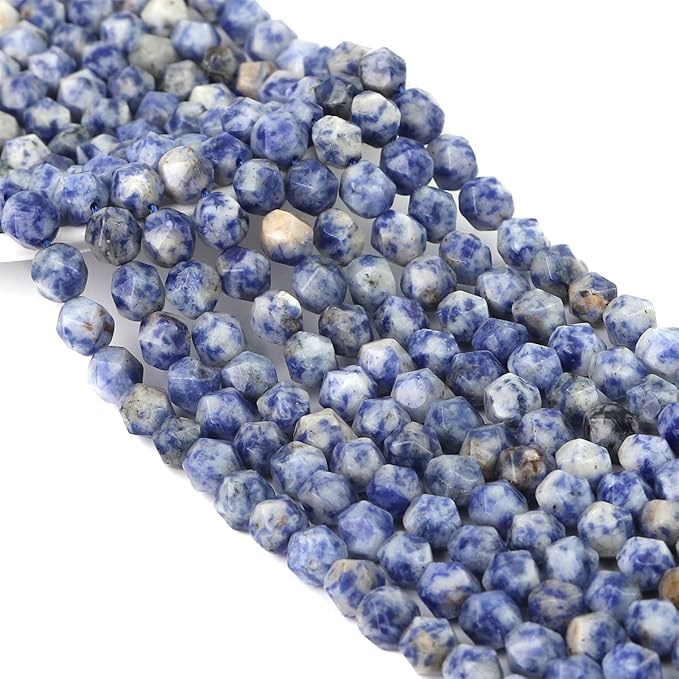 Faceted Natural Blue Sodalite Stone Round Beads 10mm 36cm/Strand for Jewelry Making