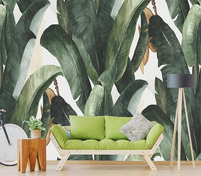 Cliouar-Green Plants, Agave Wall Mural Wallpaper Peel and Stick 137" x 102"