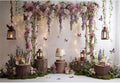 Baocicco Rustic Flower Wall Backdrops 8x6.5ft Farmhouse Wedding Background Photography Baby Shower Bridal Shower Backdrop Purple Floral Wooden Butterfly Backdrop Kids Adults Portraits Studio Props