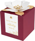 FEIYI 20 PCS Burgundy Gift Boxes, 3 In 1 Favor Boxes with Floral Decor, White Thank You Tags Gift wrapping for Wedding, Christmas, Baby Shower, Birthday, Decorations Party - 3.55x3.55x3.55