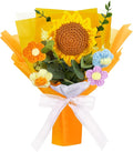 Crochet Flowers Bouquet, Handmade Crochet Sunflower No Maintenance Flower Bouquet for Teacher's Day Mother's Day, Birthday, Wedding, Home Decor(Medium-Orange Sunflower)