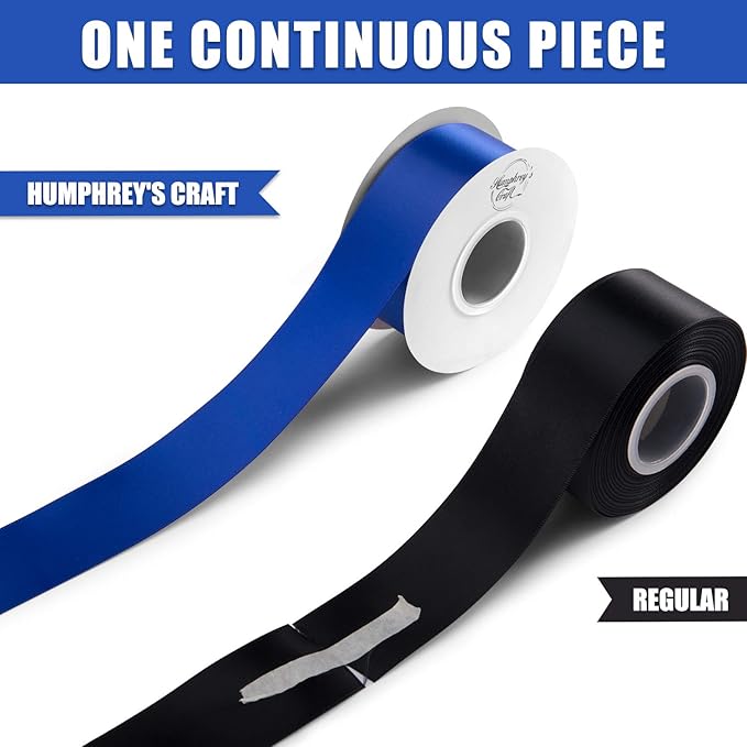 Humphrey's Craft 1 Inch Fern Green Double Faced Satin Ribbon - 50 Yards Variety of Color for Crafts Gift Wrapping Bows Bouquet Decoration Sewing Christmas Tree Wedding Invitation Card.