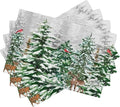 Winter Snowy Forest Placemats Christmas Pine Tree Snowflake Holiday Bath Rustic Christmas Tree Placemats Table Kitchen Dining Party 12x18 Inch Set of 6