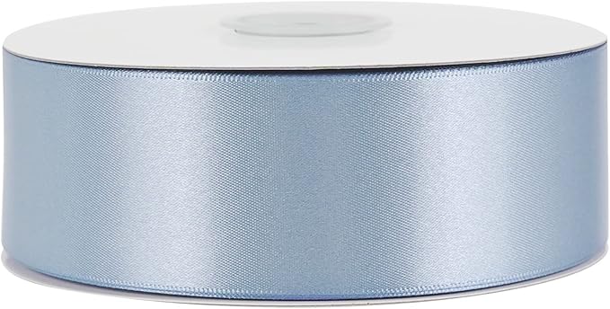 MEEDEE Dusty Blue Satin Ribbon 1-1/2 Inch Dusty Blue Ribbon Lux Double Faced Satin Ribbons by 50 Yards Polyester Satin Ribbons for Crafts, Weddings, Flower Bouquet, Holiday Decorating