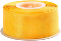 1-1/2 Inch Yellow Gold Shimmer Sheer Organza Ribbon Sheer Chiffon Ribbon 50 Yards-Roll Multiple Colors Available for Gift Wrapping Wedding Events Christmas Décor
