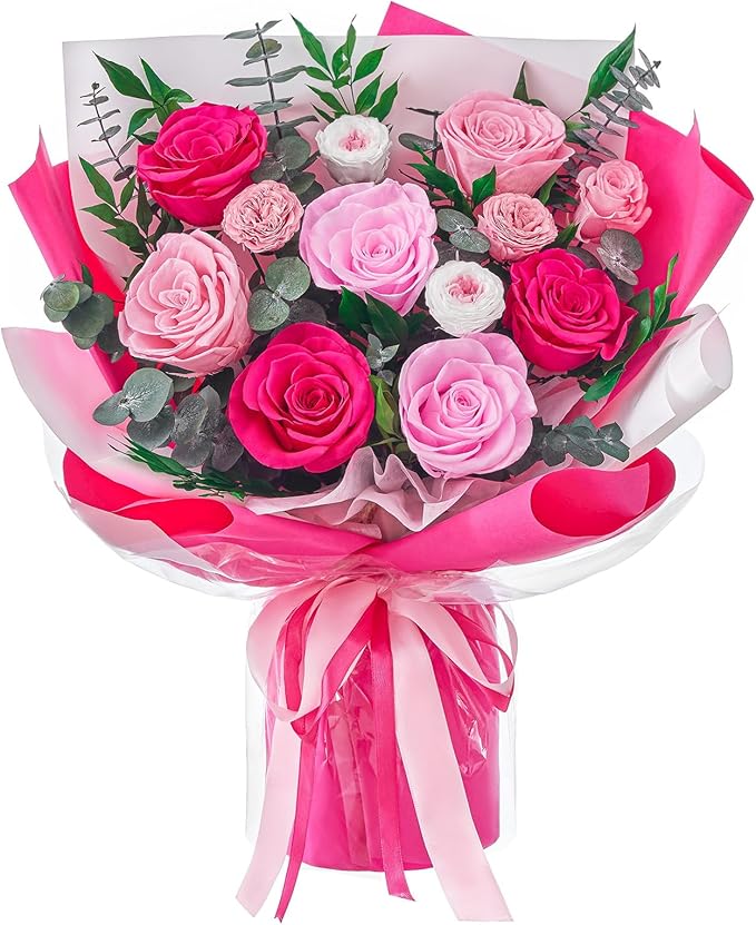 Flowers for Delivery Prime Forever Flowers Preserved Roses Bouquets Purple Flower Birthday Gifts for Women Valentine's Day Mothers Day Graduation