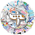 Aircraft Stickers for Teens Boy Girls Kids|50 Pcs|Popular Vinyl Waterproof Stickers for Laptop Computer Phone Luggage Flasks Water Bottle Bike Car Notebook Tablet,Trendy Cartoon Decals Pack(Airplane)