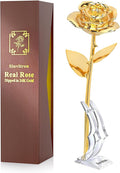 Sinvitron Gold Dipped Rose Real 24K Gold Rose, Hand Dipped One of a Kind Golden Roses, Romantic Gifts for Women on Birthday, Anniversary, Mother’s Day (Golden)
