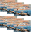 Sea Turtle Beach Summer Placemats Set of 6 Coastal Lighthouse Nautical Inspirational Quotes Double-Sided Table Mats for Dining Room Home Party Indoor 6 PCS 12x18 Inch