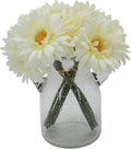 TOPIA Artificial African Daisies Flowers African Daisy Silk Flowers Artificial Gerbera Daisies Pack of 10 (White)
