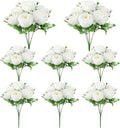 8 Pack White Peonies Artificial Flowers, Fake Silk Hydrangea Bouquet for Bridal Wedding Home Table Decor Reusable Dining Opening Ceremony Birthday Arrangement Faux Floral