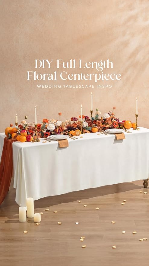 Ling's moment Artificial Flowers 16pcs Burnt Orange Silk Roses Real Looking 3.5" Fake Terracotta Roses Bulk with Stems for DIY Fall Wedding Bouquets Centerpieces Party Baby Shower Home Decoration