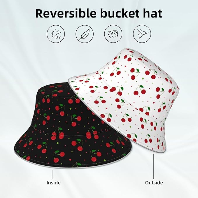 Hat Reversible Fisherman Hats Double Sided Wearing for Women Men Boys Girls