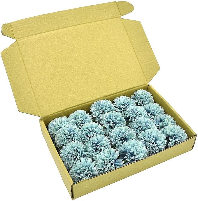 20Pcs Artificial Fake Flower Plants Silk Chrysanthemum Ball Hydrangea Arrangements Wedding Bouquets Decor Home Kitchen Garden Party Table Floral Centerpieces DIY (Orange&Black)