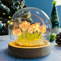(20 Flower) Birthday Gifts for Mom, Tulip Lamp Night Light with Glass Dome,Handmade Artificial Flower Table Lamp Bedroom Desk Decoration for Women Daughter Girlfriend Christmas Holiday Gift