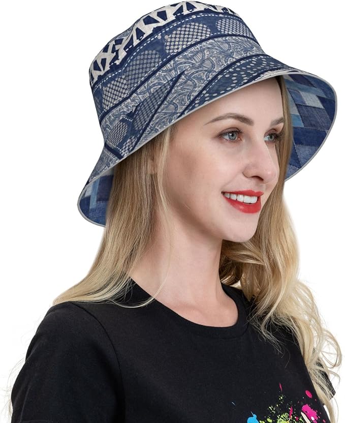 Bucket Hat Beach Summer Sun Hat Reversible Fisherman Hats Double Sided Wearing for Women Men Boys Girls