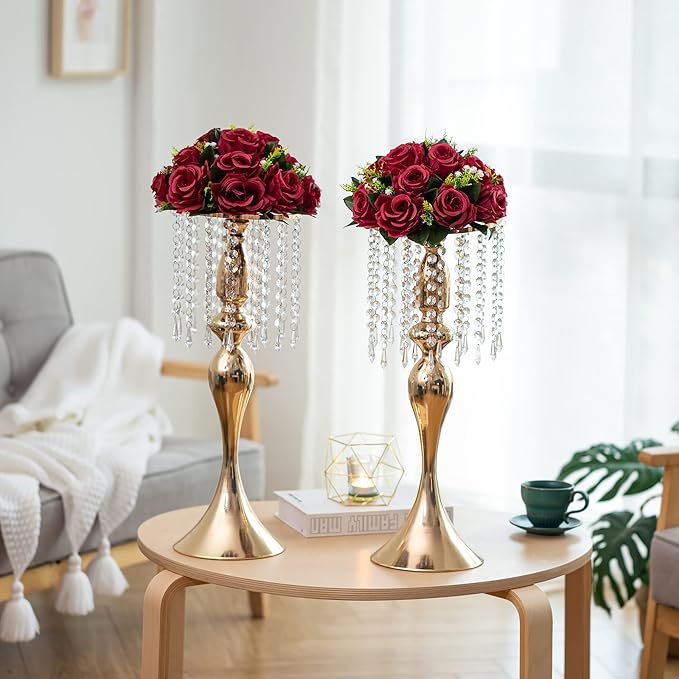 Flower Centerpieces for Wedding Tables: Wedding Table Decorations Burgundy Flower Balls Centerpieces for Engagement Cerebration Party Center Pieces 6 Packs
