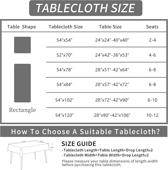 Rectangle Table Cloth,100% Waterproof Tablecloth Oil Proof Spill Proof Vinyl Table Cloth, Wipe Clean Plastic Table Cover for Dining, Camping, Indoor and Outdoor 54" x 120",Leaf