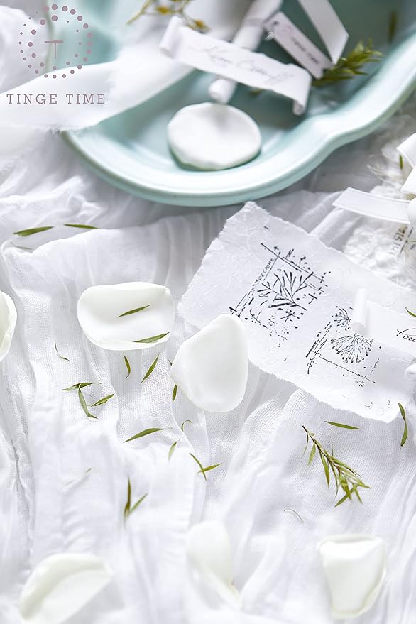 TINGE TIME 200pcs Silk Flower Petals for Wedding, Rose Petals for Decoration, Fake Flower Petals for Bridal Showers, Flower Girl Petals for Anniversaries and Parties (Ivory)