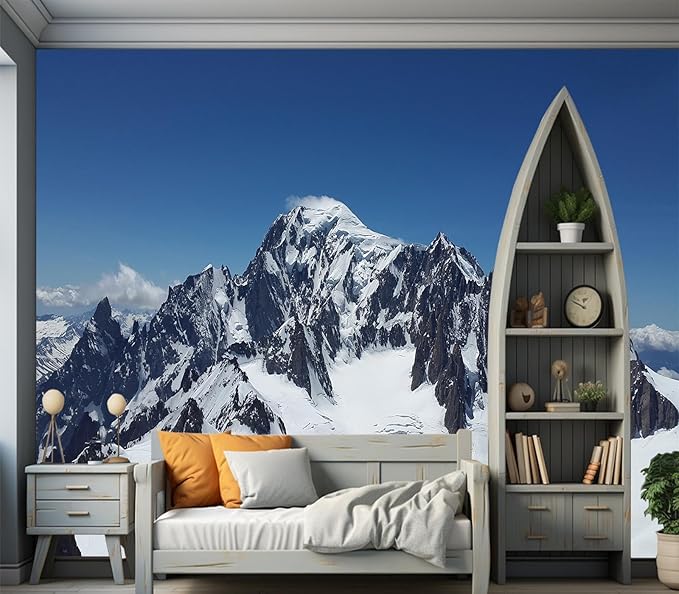 Eierme-Beautiful Mountain View Mural Wallpaper Peel and Stick 137" x 102"