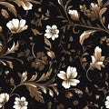 Vintage Wallpaper Peel and Stick Black Floral Wallpaper Black White Wall Paper Gold Leaf Contact Paper Waterproof Self-Adhesive Wall Covering for Bathroom Countertop Desk Cabinet 17.4" x 118"